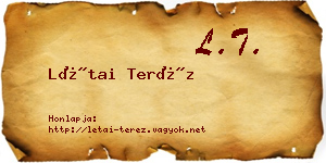 Létai Teréz névjegykártya